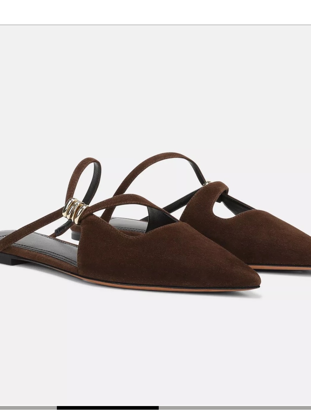 Vince Brown Suede Pointed-Toe Slingback Mules